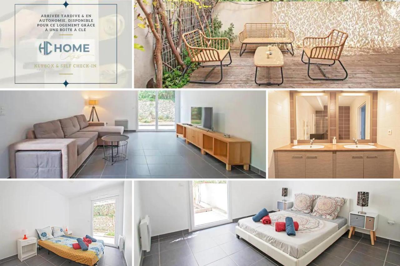 Appartement Le P'tit Rimbaud, 6 Pers, parking privé, jardin,wifi à Montpellier Extérieur photo